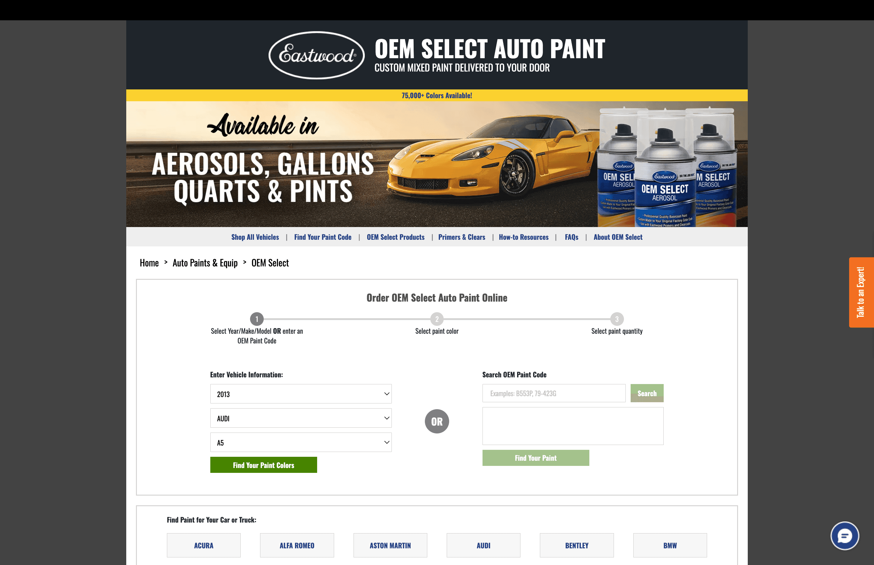 OEM select auto paint Eastwood