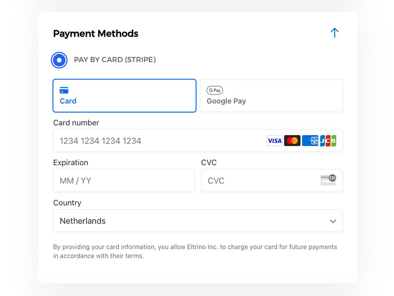 Stripe Payment method for Hyvä React Checkout